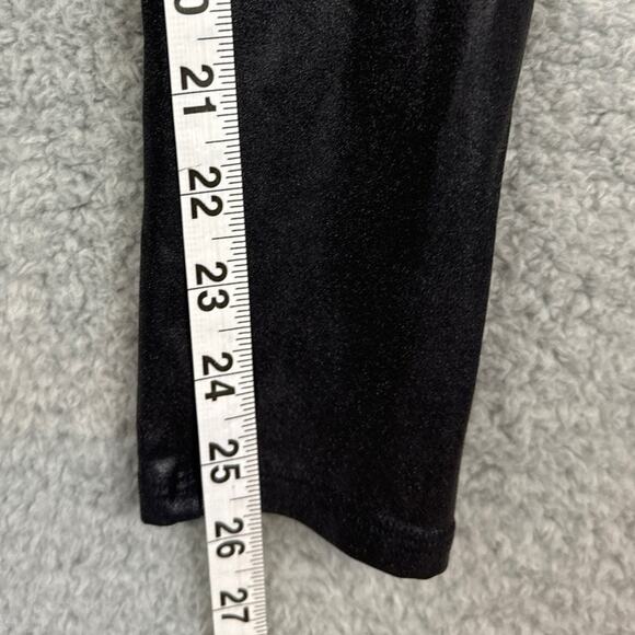 Spanx Women's Black Faux Leather Shaping Leggings Size MP Edgy Fall Winter Style - Picture 8 of 9